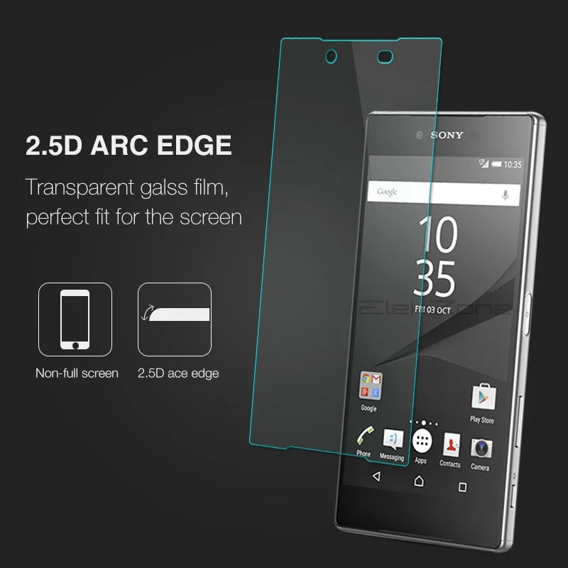 Закаленное стекло 9h для Sony Xperia Z5 Premium HD защитное 2.5D Защитная стеклянная