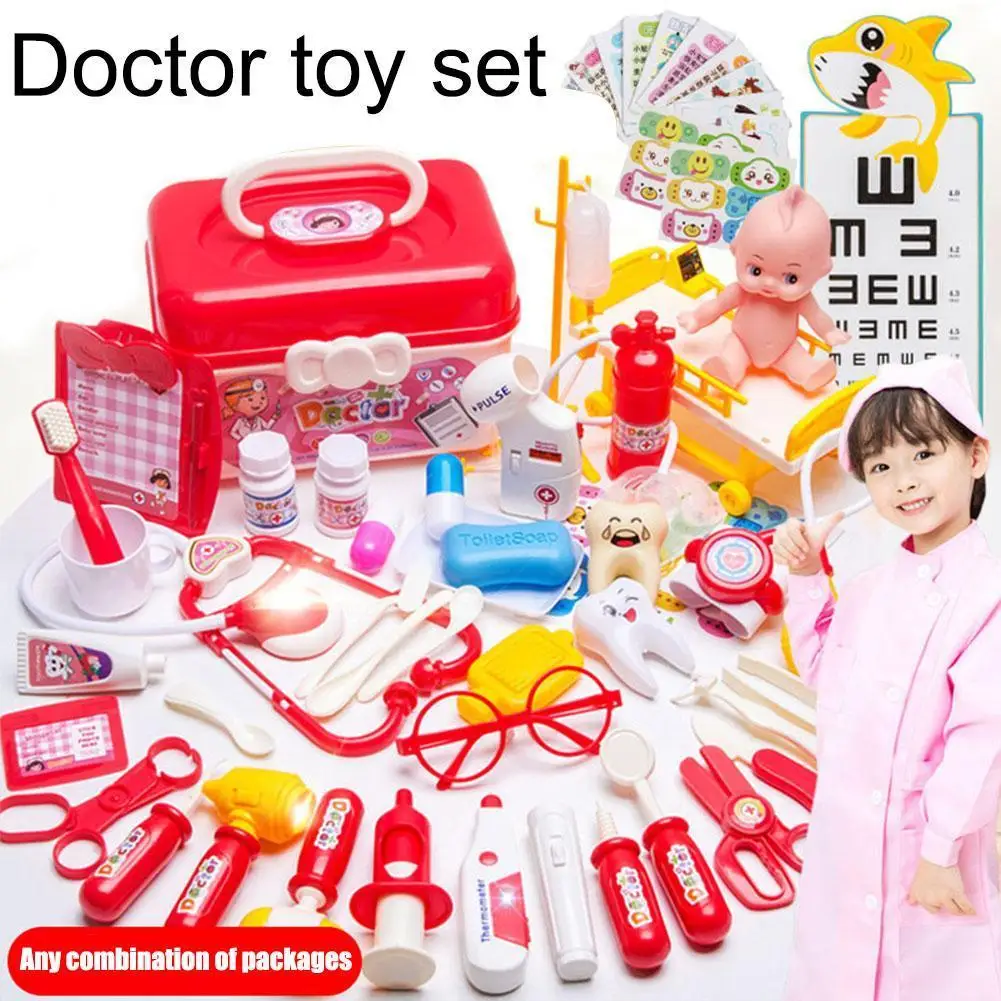 

Doctor Set For Kids Pretend Play Girls Role-playing Games Hospital Accessorie Medical Kit Nurse Tools Bag Toys For Children Gift