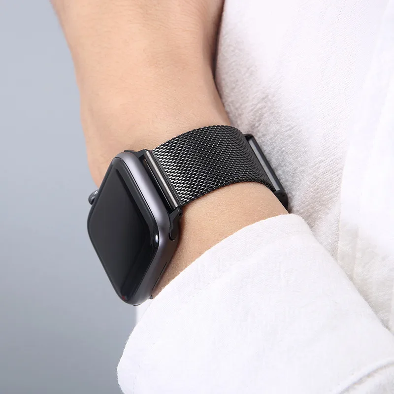 Сетчатый ремешок для Apple Watch SE band Series 6 44 мм 40 Браслет Миланская петля из