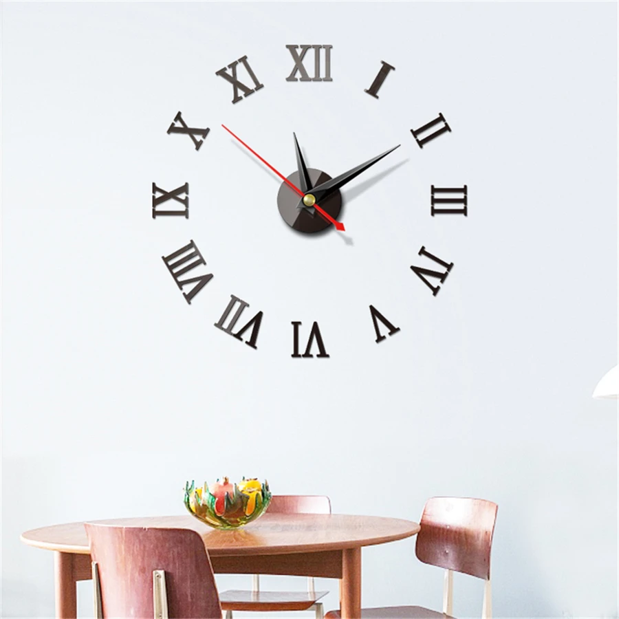 Цифровые настенные часы с римскими цифрами современные сделай сам акриловые