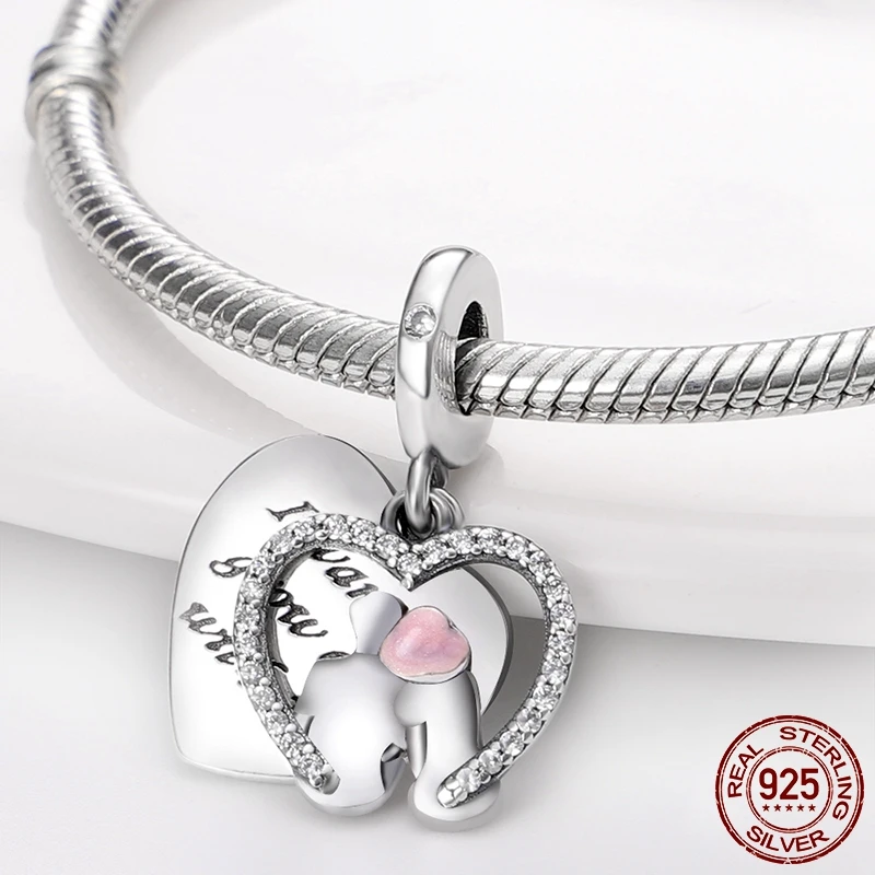 Бусины ювелирные изделия серебро бесконечность любовь мама сердце в подвеска