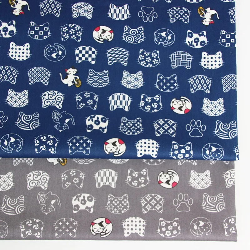 Саржевая ткань с принтом кота, 100% хлопок, ткань для шитья в стиле пэчворк, ткань для шитья, стеганый материал для малышей и детей Саржевая ткань с принтом кота, 100% хлопок, ткань для шитья в стиле пэчворк, ткань для шитья, стеганый материал для малышей и детей