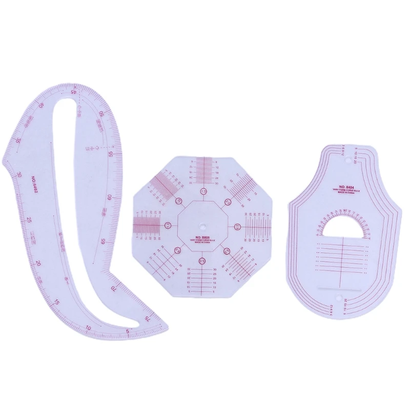 

3pcs/set Sewing Tools French Metric Curve Rulers Dressmaking DIY Clothing Drawing Template for Designers Tailors