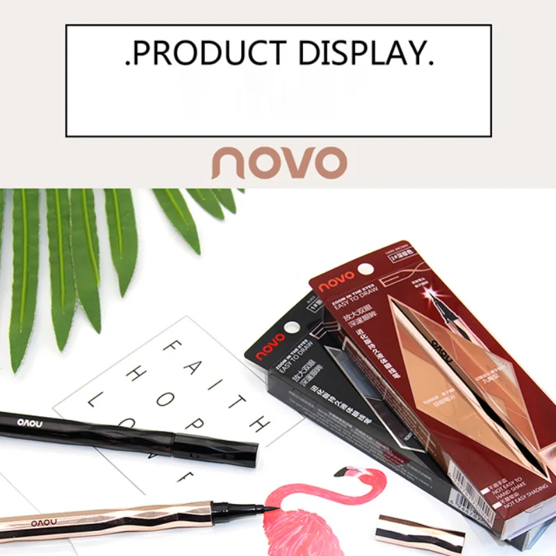 NOVO черная коричневая жидкая подводка для глаз водостойкие цвета Блеск