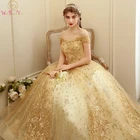 Женское вечернее платье, с аппликацией из бисера, золотого цвета, блестящие пайетки
