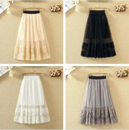 Юбка женская кружевная облегающая прозрачная черная белая|Женские юбки| |