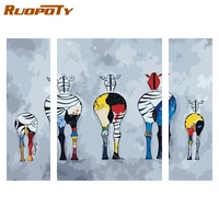 ruopoty 3pcs painting by numbers animals kits on canvas drawing by numbers horse still life home decor unique gift
