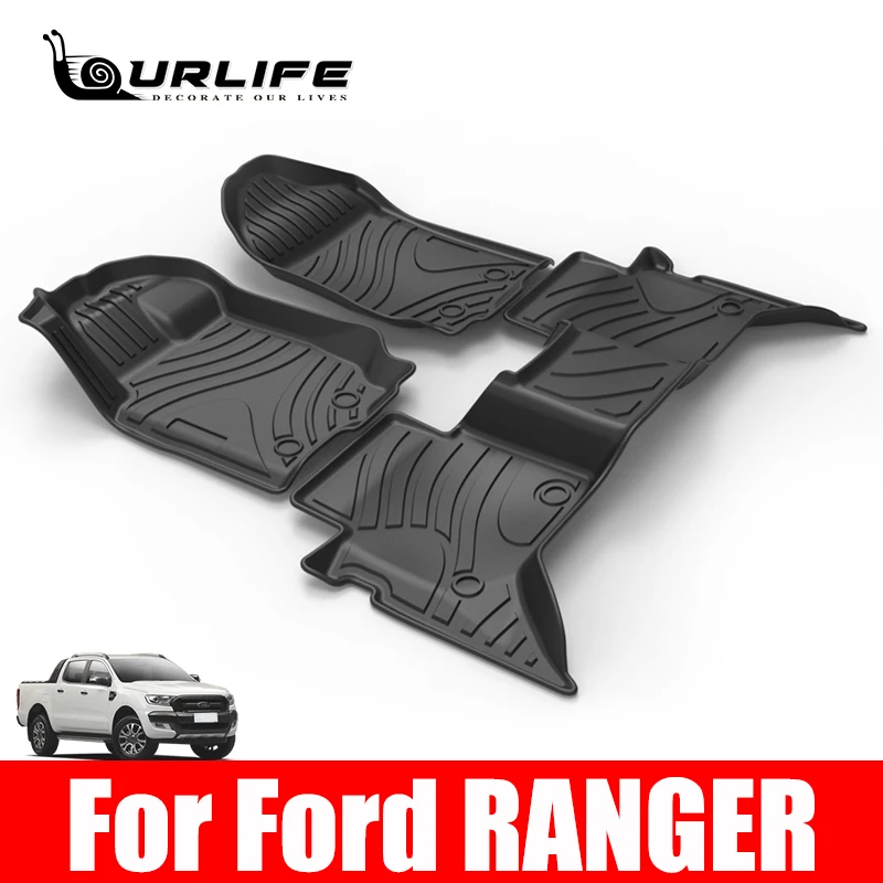 

For Ford Ranger 2020 2019 2018 2017 2016 2015 TPE Car Floor Mats Rugs Carpets Left Right rudde Auto Interior Accessories