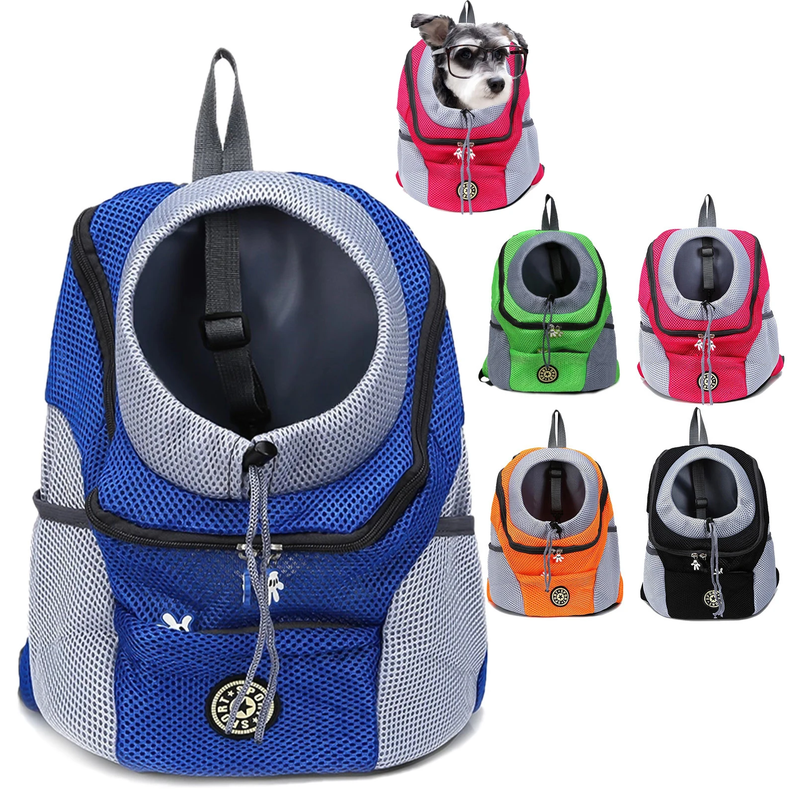 

Out Double Shoulder Portable Travel Backpack Pet Dog Carrier Bag Kitten Puppy Outdoor Front Bag Mesh Backpack Head Pet Supplier