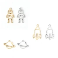 2 colors zinc based alloy galaxy charms astronaut spaceman rocket planet pendants for diy jewelry earring gifts making 10 pcs