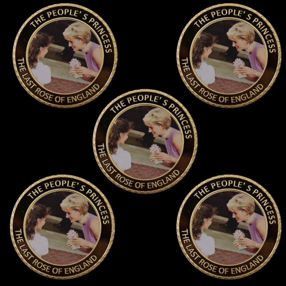 Позолоченная памятная монета Диана 5 шт./компл. 24 к коллекция принцесс аксессуары