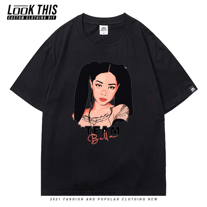 

Boys Girls Short Sleeve Bella Poarch Teens Student Daily Harajuku Summer 2021 Tops Kawaii Print Popular Oversized T Shirts Tees