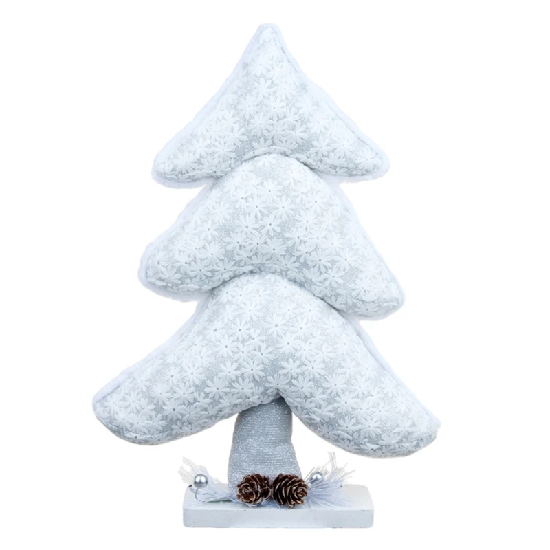 

Christmas Embroidery Snowflake Christmas Tree Desktop Ornament Statue Creative Sculpture Decor for Home Indoor Creative
