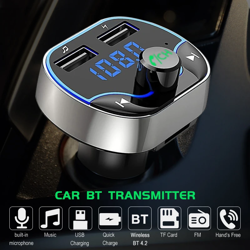 Visting Автомобильный Bluetooth 4,2 FM передатчик беспроводной радиопередатчик адаптер громкой связи с мульти защитой поддержка TF