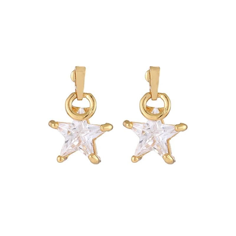 Модные милые/романтичные серьги-гвоздики со звездами из циркония для женщин