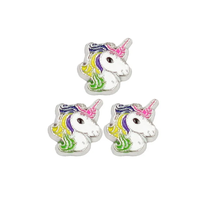 10 шт. оптовая продажа Единорог собака кошка плавающий медальон шармы на память