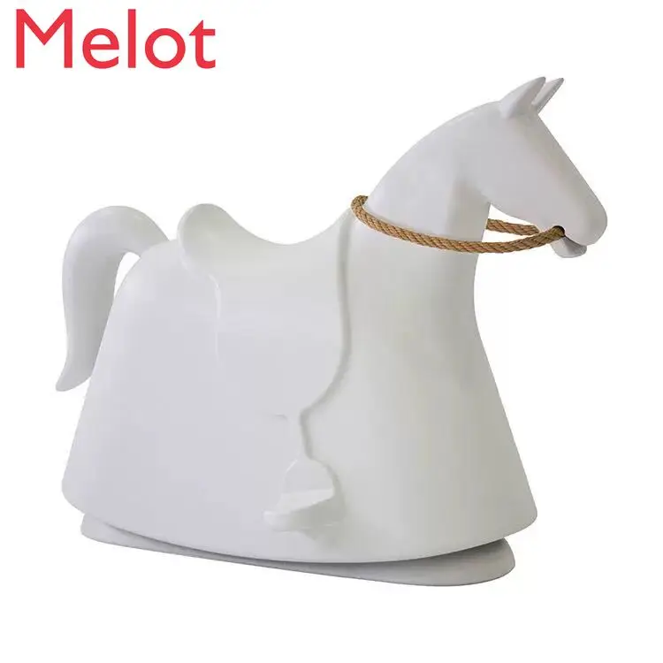 

Nordic minimalist ins FRP rocking horse creative soft decoration cartoon Trojan chair designer children's chair