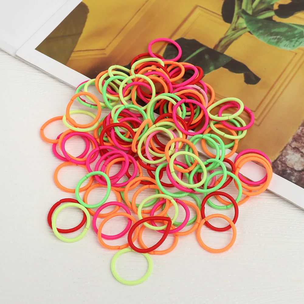 100 шт./упак. 2 см/2 5 см детские мини-платья Волос Канаты Цветные Волосы Галстуки