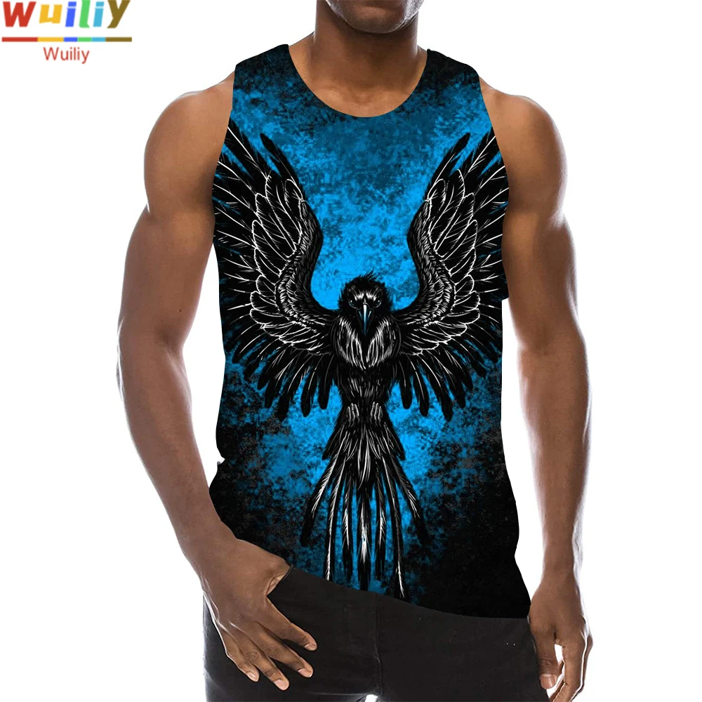 Мужская майка с 3d-рисунком орла жилет без рукавов рисунком ястреб Топ в стиле