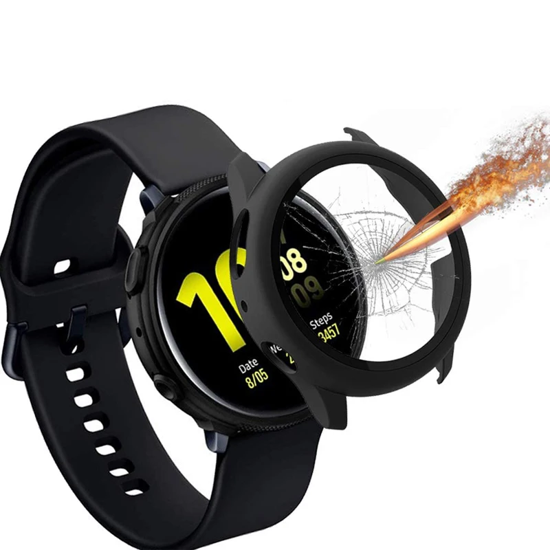Стекло + чехол для Samsung Galaxy watch active 2 44 мм/40 мм полное покрытие бампер защита экрана