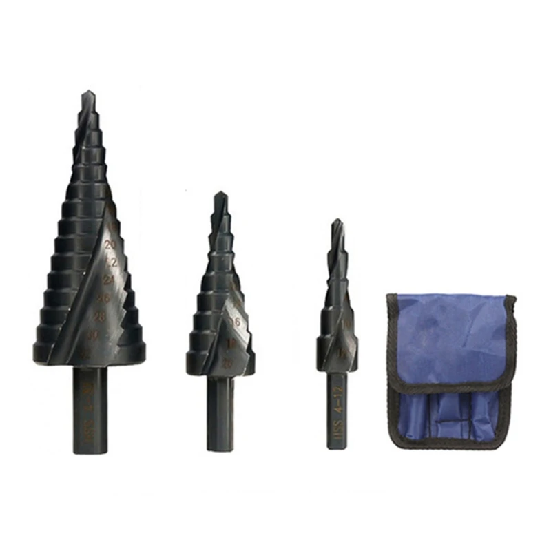 

Набор ступенчатых Сверл с титановым покрытием для перфорированного металла, железа, алюминия, латуни, 3 шт.