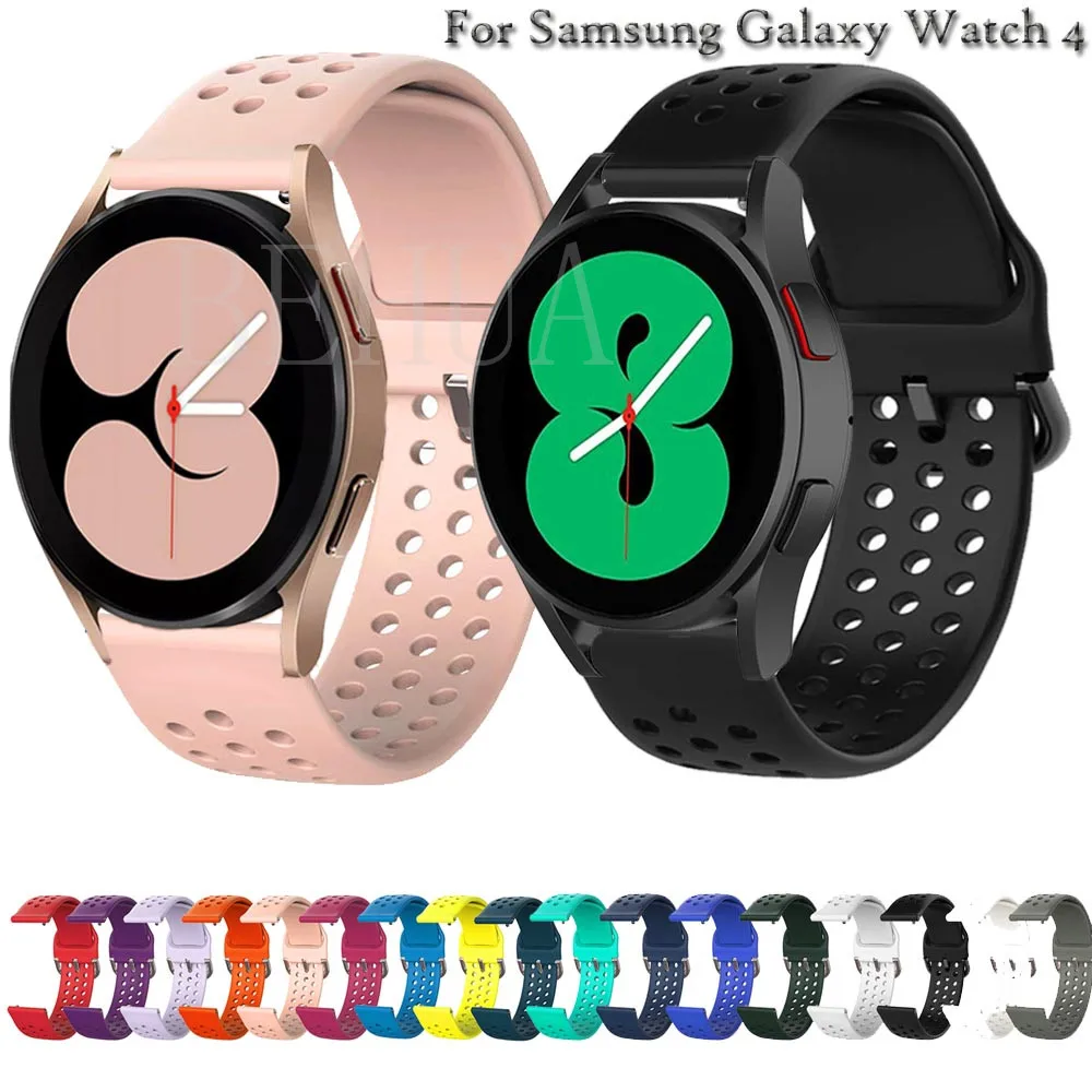 

Wristband 20mm Silicone WatchBand For Samsung Galaxy watch 4 40mm 44mm Galaxy4 Classic 42mm 46mm Strap Bracelet WristStrap band