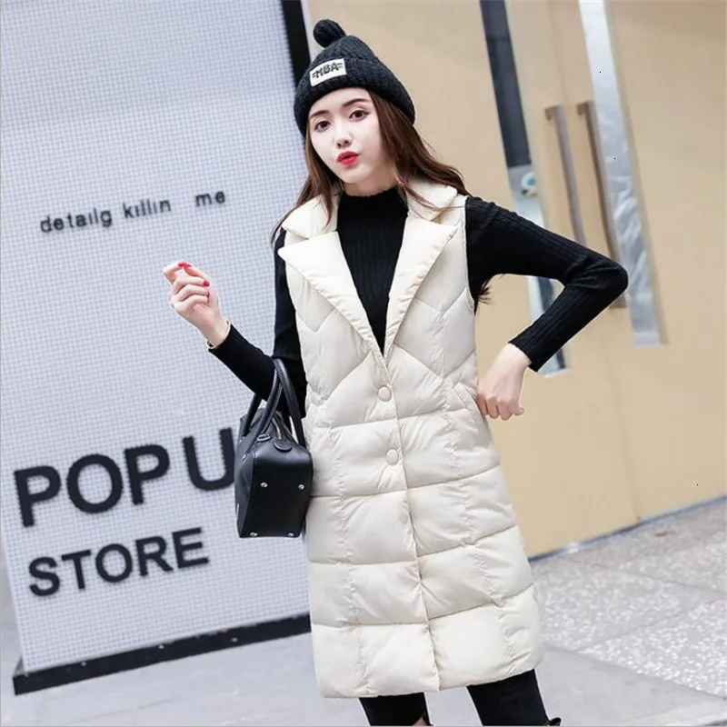 Women Winter Vest New Long Mouwlless Jacket Crack Down Cat Hot Female Plus Size CM588 |