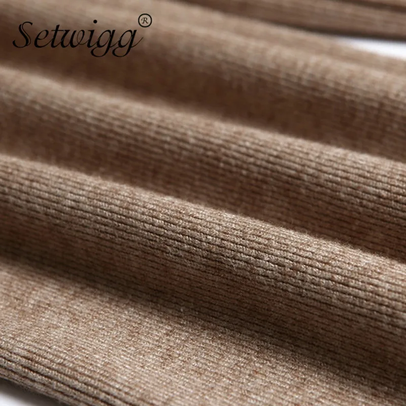 Женские шерстяные брюки SETWIGG Широкий трикотажный Повседневный длинный с