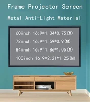 thinyou 60inch 72inch 84inch 100inch 169 wall mounted 1cm frame picture frame metal anti light material hd projector screen