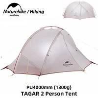 naturehike new camping tent single pole 2 person tent 20d nylon outdoor waterproof ultralight hiking tent camping backpack tent