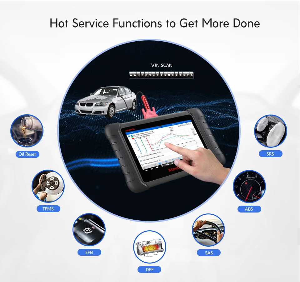 Autel MaxiDAS DS808 OBD2 сканер автомобильный диагностический инструмент OBDII OE-уровень двунаправленный контроль ключ программист код считыватель PK MK808