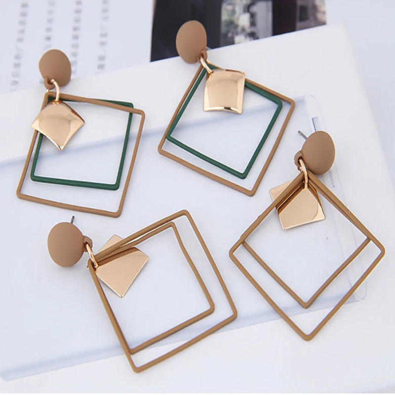 Simple long geometric Earrings Korean temperament pendant earrings Japanese and net Hongchao people earring | Украшения и