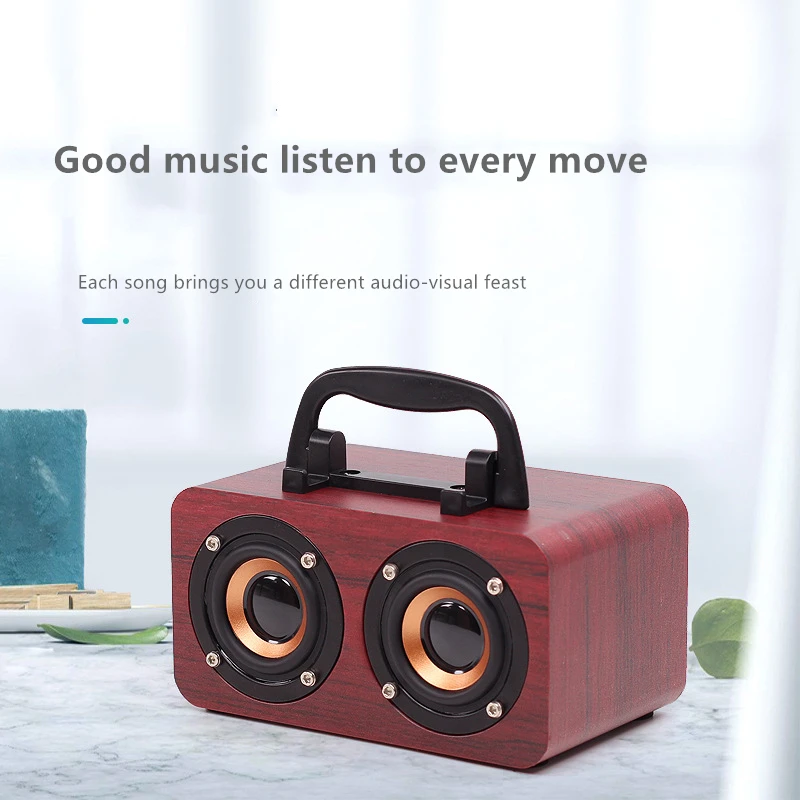 Винтажная деревянная мини bluetooth колонка беспроводные компьютерные колонки