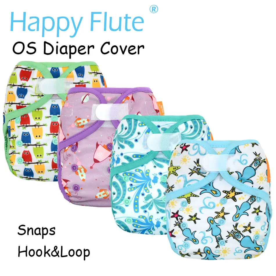 Happy Flute Hook& Loop OS детские тканевые подгузники с или без бамбуковой хлопковой вставки, водонепроницаемый дышащий s m& L регулируемый