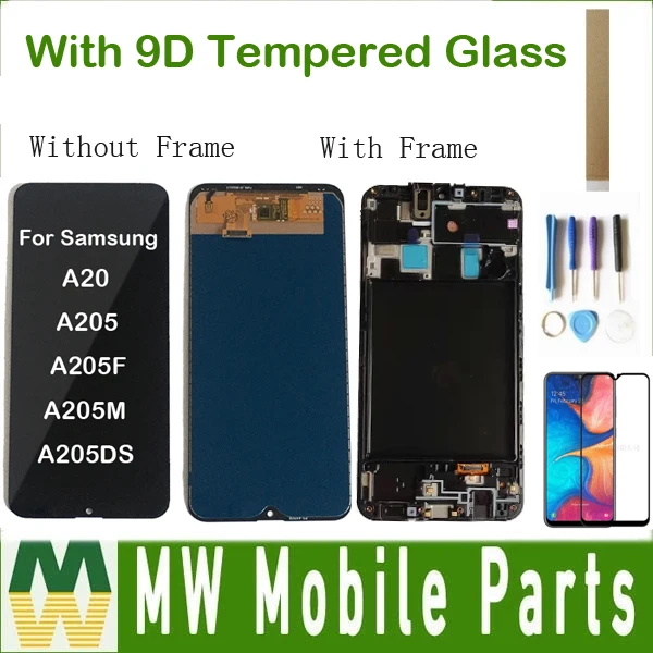 С закаленным стеклом для Incell для samsung Galaxy A20 A205 A205F A205M A205DS ЖК-дисплей сенсорный экран дигитайзер