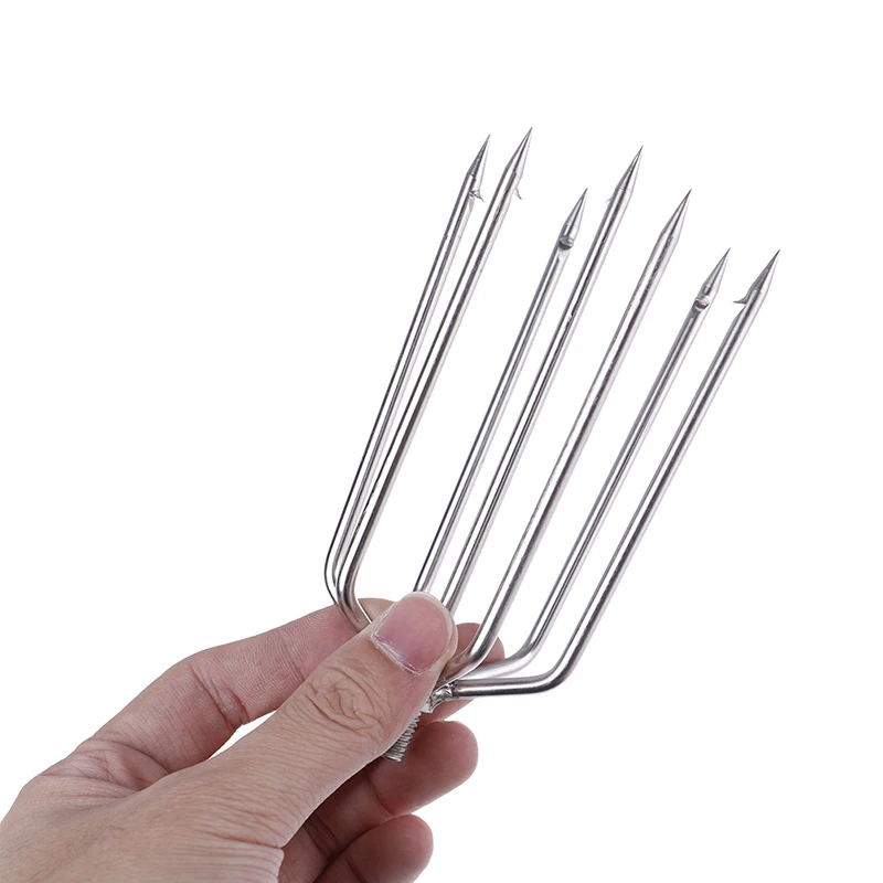 

7/5 Stainless Steel Barbed Prong Harpoon Fish Fork Fishing Ice Breaker Hook Accessory Tackle Fishing Tools 5 Sizes