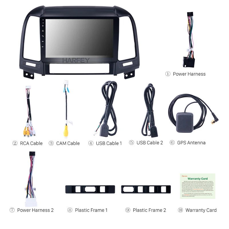 Автомобильная аудиосистема Harfey 2din Android 8 1 для HYUNDAI SANTA FE 2005 2006 2007 2008-2012 сенсорный