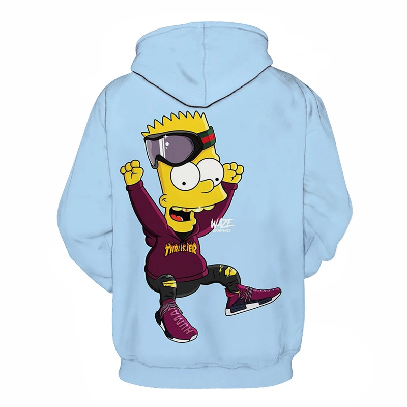 Забавный Гомер Симпсон и его сын мультфильм толстовка мужская 3D Симпсоны печать