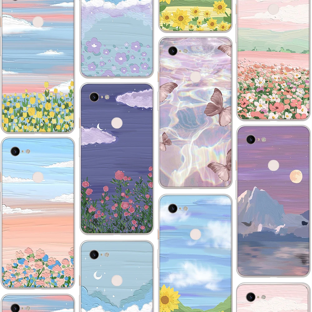 Ciciber роскошный чехол с рисунком листьев для Google Pixel 5 4 3 2 XL Мягкий силиконовый 4a 3a