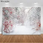 Фон Mocsicka для студийной фотосъемки новорожденных с изображением зимней темы белого снега