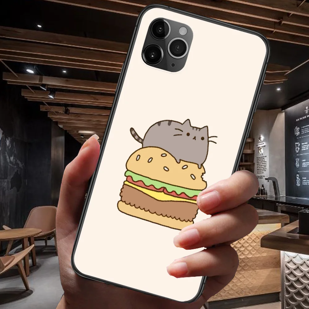

Cartoon Cute Cat Phone Case For Iphone 4 4s 5 5S SE 5C 6 6S 7 8 Plus X XS XR 11 12 Mini Pro Max 2020 black Shell Painting Cell