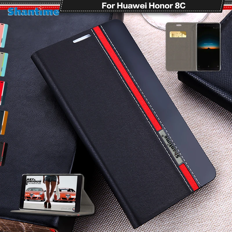 PU Leather Case For Huawei P Smart 2019 Flip Honor 8C Phone Y9 Soft Tpu Silicone Back Cover | Мобильные телефоны и