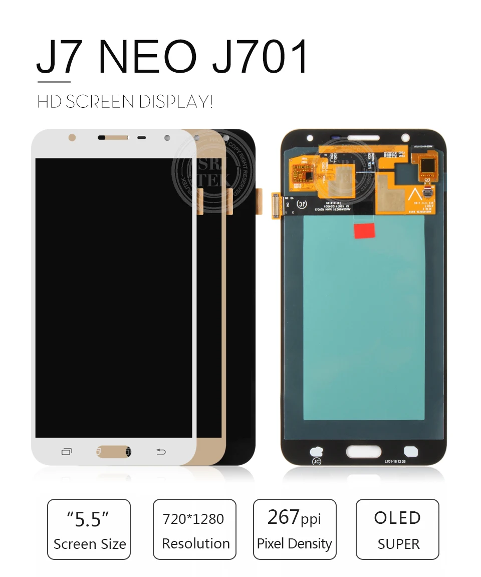 AMOLED для samsung Galaxy J7 Neo lcd J701 j701f дисплей экран дигитайзер сборка с сенсорным датчиком запасные части