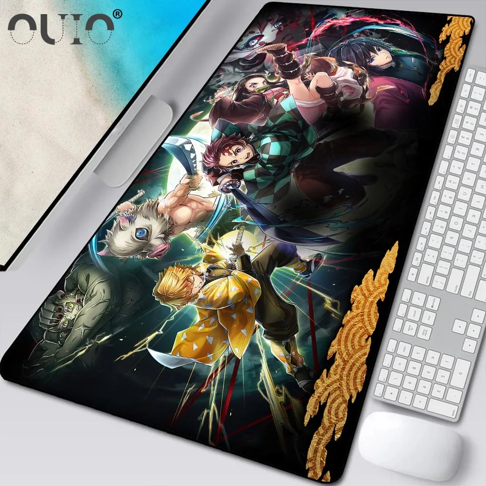 

Anime Demon Slayer Kimetsu No Yaiba 70x30/90x40cm Large Keyboard Desk Mat Gaming Mouse Pad Locking Edge Table Mat for PC Laptop