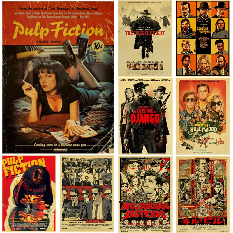 

Buy 3 Get 4 Movie Retro Poster Pulp Fiction/Reservoir Dog/Inglourious Basterds Posters Kraft Paper Wall Home Room Decor