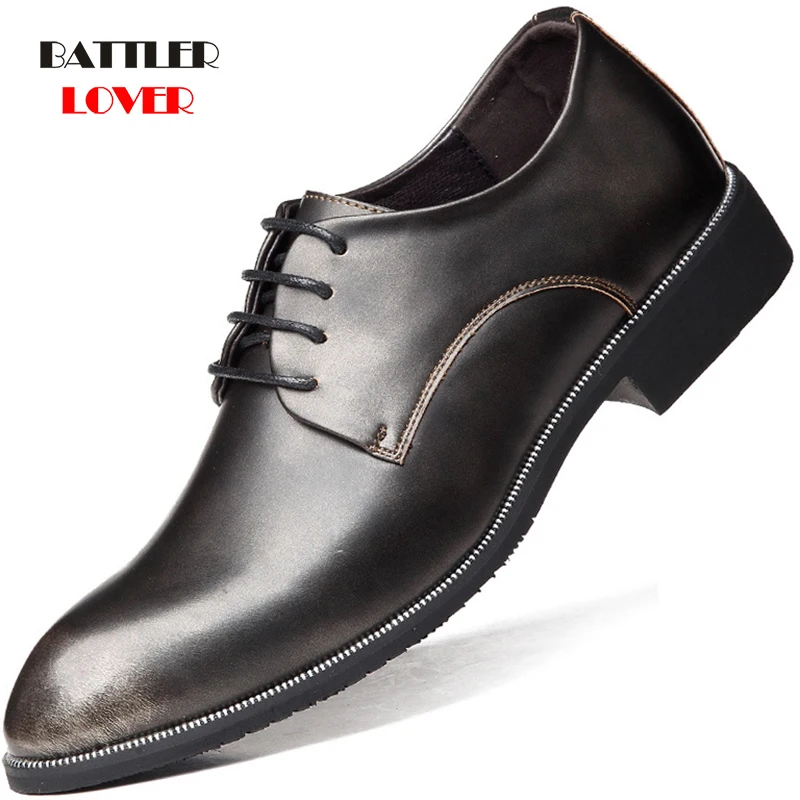 

High Quality Leather Men Brogues Shoes Homme Lace-Up Bullock Business Dress Shoes for Men Oxfords Male Classic Formal Footwear