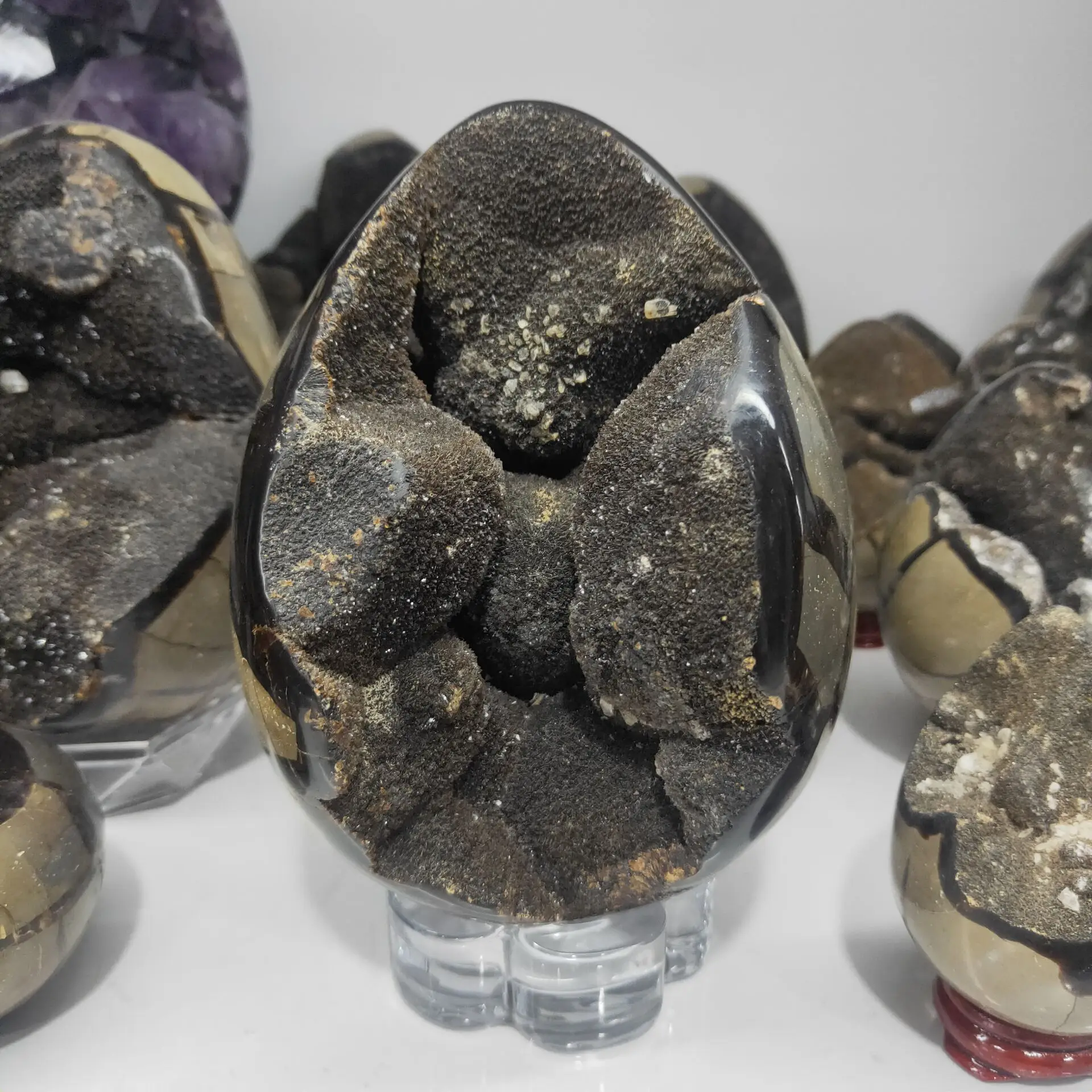 

Натуральный камень-септарий, ископаемый камень, украшение в форме яйца, украшение из драгоценных камней, исцеляющая чакра для украшения