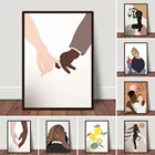 Межрасовый настенный постер с печатью для пары, художественный постер на годовщину для гостиной, домашний декор