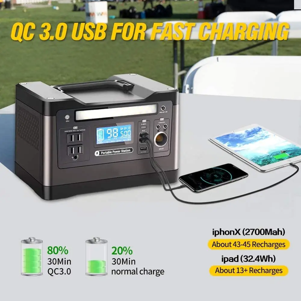 Портативный Мощность генератор энергии хранения станция 4USB Зарядное устройство