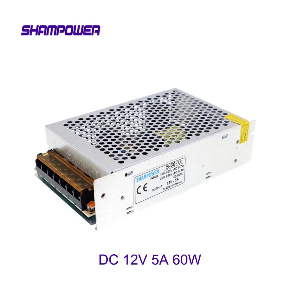 

DC 12V Big Power Supply 60W 5A AC 110V/220V To DC 12V Switch Power Supply Security Adapter Power Supply For LED Strip Light